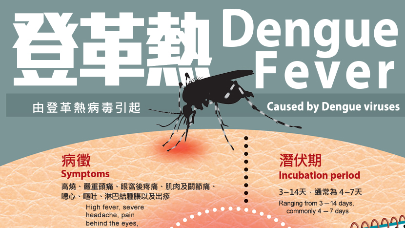 本港錄3宗登革熱傳入個案 潛伏期內曾到馬來西亞及越南