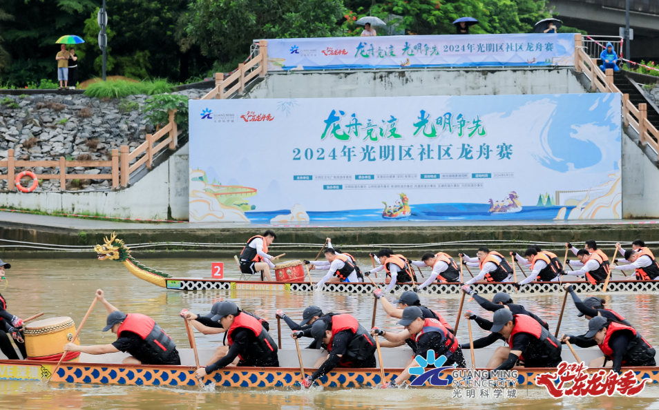 14支隊伍水上「狂飆」！深圳光明社區龍舟賽鳴鑼開槳